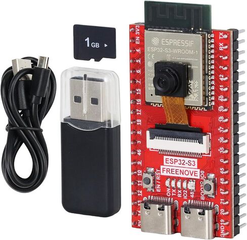 لوحة كاميرا FREENOVE ESP32-S3-WROOM (متوافقة مع Arduino IDE)، كاميرا لاسلكية على اللوحة، رمز Python C، برنامج تعليمي مفصل، أمثلة على المشاريع in Kuwait