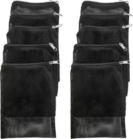 10 Pieces Aquarium Filter Media Bags,Fish Tank Media Mesh Filter Bags with Zipper,Mesh Reusable Bags for Activated Carbon, Ceramic Rings, etc (3" x 4") in Kuwait