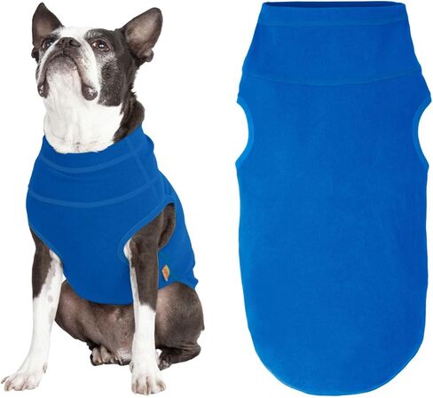 Gooby Microfiber Stretch Fleece Vest Dog Sweater - Blue, X-Large - Warm Pullover Microfiber Fleece Dog Jacket for Small to Large Dogs in Kuwait