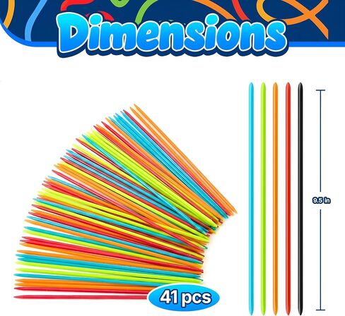 لعبة Point Games Pick Up Sticks: 30 عصا التقاط بلاستيكية ذات ألوان زاهية في علبة تخزين، لجميع الأعمار! in Kuwait