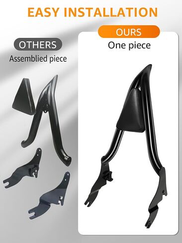 AILMOTO 28 بوصة Sissy Bar لـ Harley Davidson 2009-2024، مسند ظهر للركاب قطعة واحدة قابل للفصل متوافق مع Touring CVO Street Glide، Road Glide، Road King، Ultra Limited، Electra Glide in Kuwait