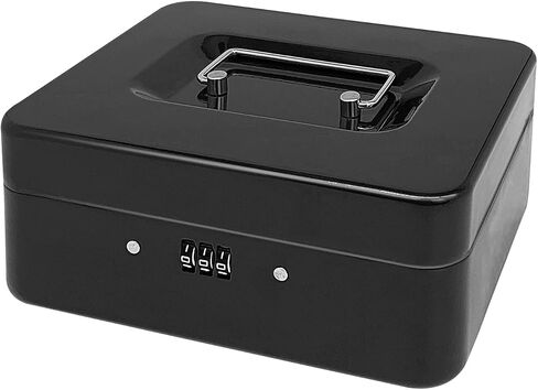 Steel Cash Box with Combination Lock, Metal Small Money Organizer with Removable Money Tray,Cash Storage Box with Lockable Cover (Red - 7.9" x6.3" x 3.3") in Kuwait