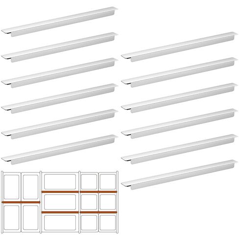 Zonon 12 Pcs Stainless Steel Adaptor Bar, Long Food Bar Divider Bar Metal Steam Table Adapter Bar for Hotel Restaurant Catering Home Commercial Food Service Accessories (12.8") in Kuwait