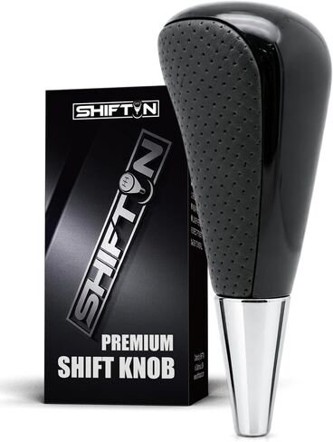 SHIFTIN Leather Wood Gear Shift Knob for Toyota Avalon Yaris 4Runner Land Cruiser Sienna Camry Solara Tacoma and Lexus ES300 ES330 GS300 GS400 GS430 SC300 SC400 (Black Leather) in Kuwait