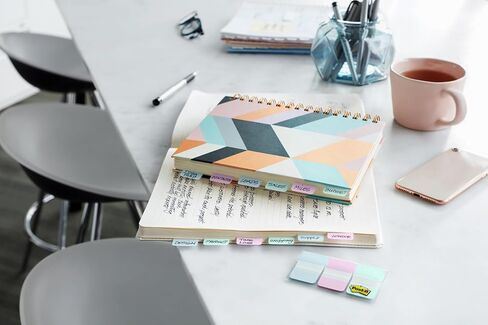 Post-it Tabs, 1 in, Lined, Pink, Green, Orange, 22 Tabs/Color, 66 Tabs/On-the-Go Dispenser (686L-PGO) in Kuwait