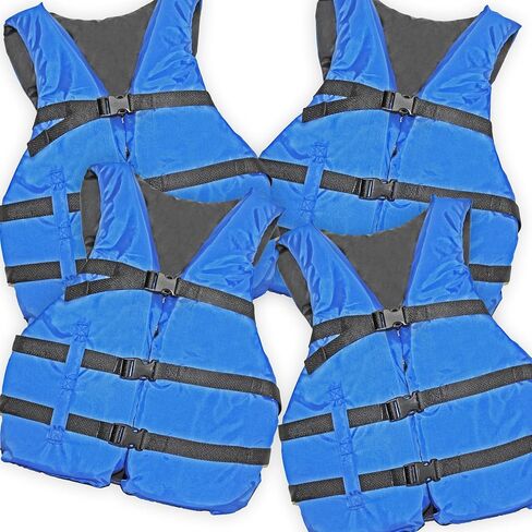 4 Pack Coast Guard Approved Life Jacket by Hardcore Water Sports (Blue) in Kuwait