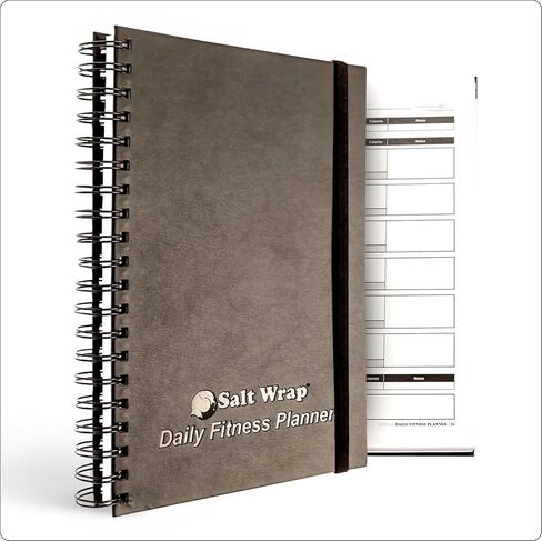 SaltWrap Daily Fitness Planner – Workout Planner & Log Book – Exercise Gym Notebook – Wellness, Health, Nutrition, and Food Plan Tracker – Weight Loss Goal Tracking (Daily + Weekly) in Kuwait