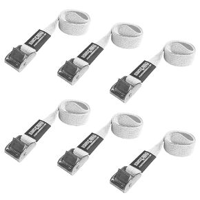 Straps & Buckles - Cinch Tie Down CAM Cargo Utility Lashing Straps - 1" Wide Heavy Duty Webbing (120" CAM - 2 PK, White) in Kuwait