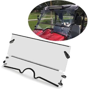 KUAFU 1/4" Thick Flip Windshield Compatible with Yamaha 2006-2009 Rhino 450 / 2004-2007 Rhino 660 / 2008-2013 Rhino 700 Folding Windscreen - Clear in Kuwait