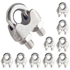 JEANSWILL 20PCs M2 1/16" Wire Rope Cable Clips 304 Stainless Steel Saddle Cable Clamps Fastener in Kuwait