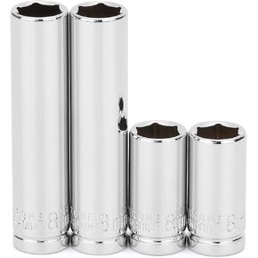 MIXPOWER 4PCS 1/4"Drive 8mm Deep&Shallow Socket, 6 Point, Cr-V Steel, 8mm in Kuwait
