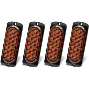 PVerandio 4Pcs 7.5" 24 LED Trailer Turn Signal Brake Parking Tail Lights Amber Side Maker Lights IP67 Waterproof Aluminum Housing Surface Mount Clearance Lights for Trailer Truck Tractor Jeep RV in Kuwait