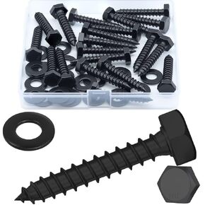 1/4 x 2-1/2" (20 Set) Hex Lag Screws, Hex Lag Bolts Heavy Duty Wood Screws Washers Assortment Kit Stainless Steel 18-8 (304) in Kuwait