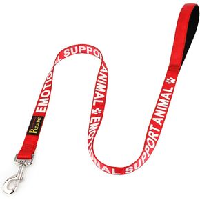 Plutus Pet Service Dog Leash with Soft Neoprene Padded Handle,Printed in Large Letters on Both Sides,4ft Long，Red，5/8" Wide for Small Dogs in Kuwait