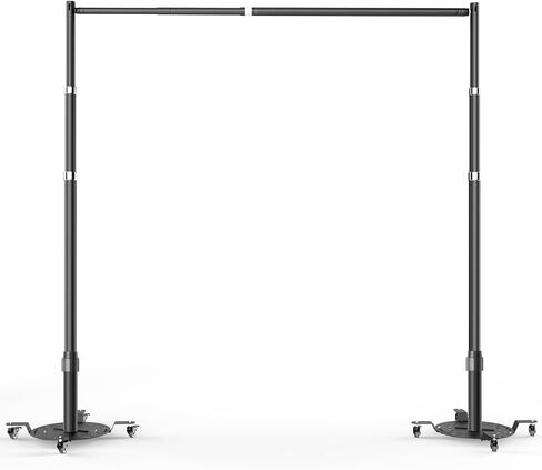 EMART Pipe and Drape Backdrop Stand Kit, Heavy Duty Backdrop Stand 10ftx10ft with Wheels, Adjustable Background Support System for Photography Wedding Birthday Party Decorations-Black Round Base in Kuwait