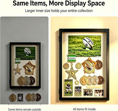 Shadow Box Frame, Shadow Boxes Display Cases, 13 x 16 Deep Shadow Box Picture Flower Frame, Greeting Card Display Stand Holder with Linen Back & Push Pins for Wall, Tabletop in Kuwait