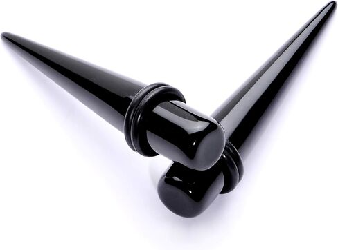 Body Candy Unisex Ear Gauges Stretching Kit Straight Tapers for Stretched Ears Black Acrylic Taper Set in Kuwait
