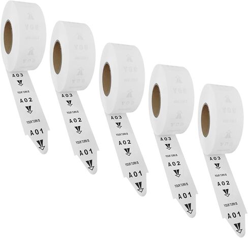 KOQICALL Take a Number Tickets 5 Rolls of 3 Digits for K-T Ticket Dispenser Queue Calling System 2000 Ticket Roll 000-999 White in Kuwait