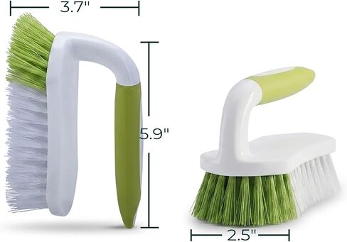 Scrub Brush, Heavy Duty Scrubbing Brushes for Cleaning with Comfortable Grip for Shower, Bathroom, Sink, Kitchen, Bathtub, Floor Cleaning, 2 Pcs in Kuwait