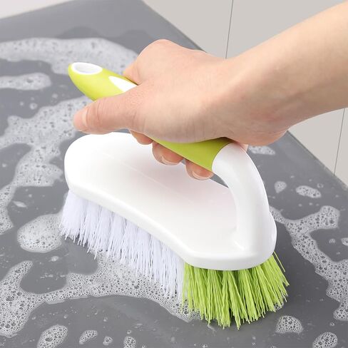 Scrub Brush, Heavy Duty Scrubbing Brushes for Cleaning with Comfortable Grip for Shower, Bathroom, Sink, Kitchen, Bathtub, Floor Cleaning, 2 Pcs in Kuwait