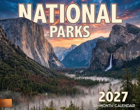 2024 National Parks Wall Calendar 16-Month X-Large Size 14x22, Best National Park Scenic Calendar by The KING Company-Monster Calendars in Kuwait