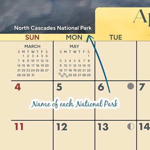 2024 National Parks Wall Calendar 16-Month X-Large Size 14x22, Best National Park Scenic Calendar by The KING Company-Monster Calendars in Kuwait