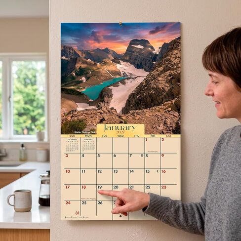 2024 National Parks Wall Calendar 16-Month X-Large Size 14x22, Best National Park Scenic Calendar by The KING Company-Monster Calendars in Kuwait