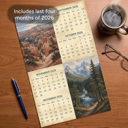 2024 National Parks Wall Calendar 16-Month X-Large Size 14x22, Best National Park Scenic Calendar by The KING Company-Monster Calendars in Kuwait