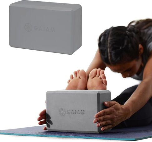 Gaiam Yoga Block - Supportive Latex-Free EVA Foam Soft Non-Slip Surface for Yoga, Pilates, Meditation (Navajo Black) in Kuwait