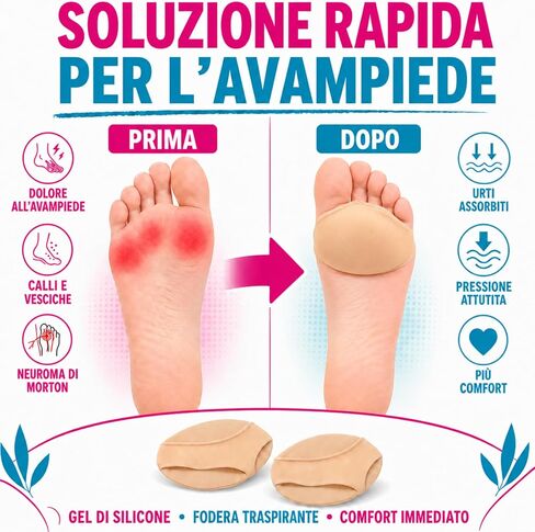 Silicone Gel Metatarsal Pads for Women and Men | Ball of Foot Cushions for Women | Relieves Forefoot Pain and Pressure | Ideal for Heels and Uncomfortable Shoes | 1 Pair, Skin Color (Small 5-8) in Kuwait