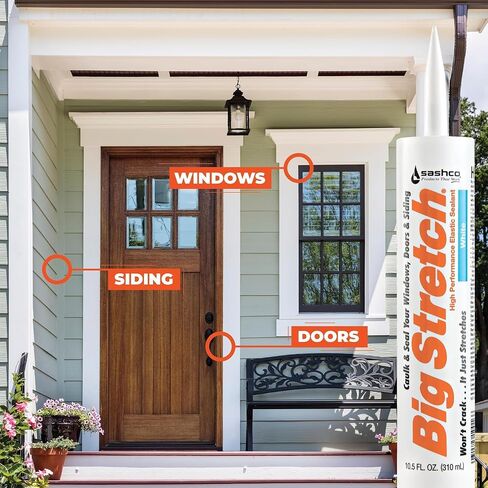 Sashco Big Stretch Acrylic Latex High Performance Caulking Sealant, White, 12pack, each 10.5 oz Cartridge in Kuwait