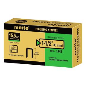 meite 15.5 دبابيس أرضية قياس 1-1/2 بوصة طول، 1012 حزمة للأرضيات الصلبة، 15.5GA دبابيس مجلفنة، متوافقة مع كباسات الأرضيات | دبابيس مجلفنة 15.5GA للأرضيات الصلبة، متوافقة مع كباسات الأرضيات in Kuwait