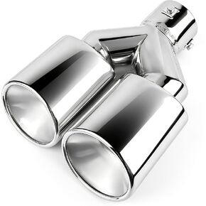 RP Remarkable Power, Fit for 2.5 Inch Inlet 2x3" Outlet 9.5" Overall Length Stainless Steel Clamp on Dual Exhaust Tip Tailpipe Duo Layer 2.5"X(3"X2) X9.5" EXT43 in Kuwait