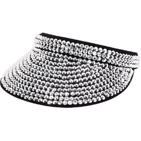 Surkat Bling Rhinestones Sun Visor Women Wide Brim Clip On Summer Hats Outdoor Visor Caps in Kuwait