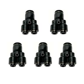 Pneumatic Push to Connect Y Splitter Reducer Union Fitting 1/2'' X 3/8'' x 3/8‘’ OD,Black Tube Fittings Push Lock PGY1/2-3/8(Pack of 5) in Kuwait