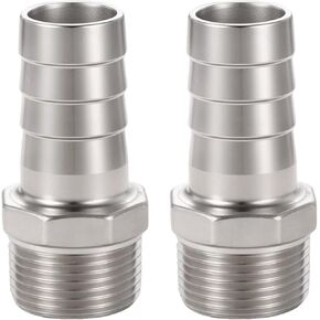 304 Stainless Steel 1" Hose Barb x 1" Male NPT 90 Degree Elbow- Home Brew Pipe Fitting，lead-free，2 pcs… in Kuwait