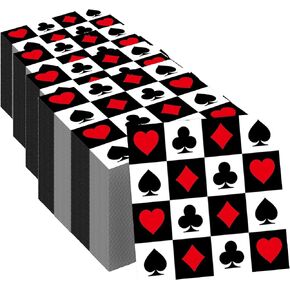 40Pcs Casino Poker Card Party Napkins Las Vegas Theme Party Paper Napkins Disposable Party Napkins Set Texas Holdem Paper Luncheon Napkins Casino Poker Card Theme Party Supplies in Kuwait