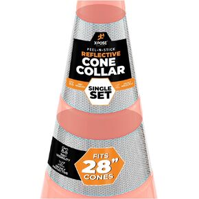 White+Hip Reflector Tape Cone Collar Set – 20 Pack, 4" & 6" Collars for 28" Wide Body Traffic Cones, High Visibility Reflective Stickers in Kuwait