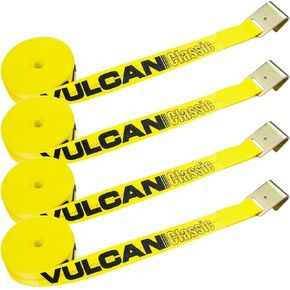 حزام ونش VULCAN بخطاف مسطح - 2 بوصة × 27 قدم - 4 عبوات - PROSeries - حمل عمل آمن يصل إلى 3300 رطل in Kuwait