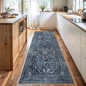 عداء Bloom Rugs Caria قابل للغسل وغير قابل للانزلاق بطول 10 أقدام - عداء مخطط باللون العاجي/الأسود للمدخل والممر والحمام والمطبخ - الحجم الدقيق: 2'6" × 10' in Kuwait