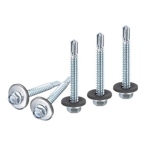 #14x5 Hex Washer Head Self Drilling Screws with EPDM Washer - 50Pack - Good for Metal - Carbon Steel Self Tapping Metal Sheet Screws with Rubber Washer in Kuwait