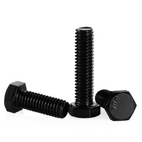 5/16-18 x 3/4" Hex Head Cap Screws Hexagon Bolts, Stainless Steel 18-8 Black Finish, UNC Coarse Thread Fully Threaded, 20 PCS in Kuwait