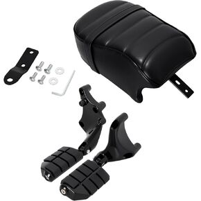 WOWTK Passenger Pillion Seat with Passenger Footpeg Mount Kit fits for Harley 2016-2022 Sportster Iron 883 XL883N Models in Kuwait