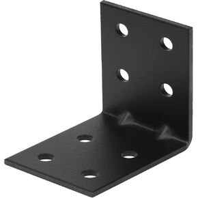 6 PCS 4" Black Steel L Right Angle Bracket, Heavy Duty Corner Brace Thickness 3mm(11 Gauge), Max.Load 160LB, Strengthen Design Metal Joint Support in Kuwait