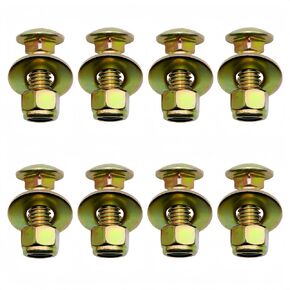 1/2" x 5" Carriage Bolt of Square Neck with Nylon Lock nut and Large Size Washer Assortment Kit by Color Galvanization,Carbon Steel,Grade 2.(8pcs Pack) by Metalsuberg in Kuwait
