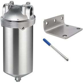 غطاء فلتر من الفولاذ المقاوم للصدأ معتمد من Amwater NSF/ANSI 42 لخرطوشة الفلتر، غطاء فلتر المياه لتنقية المياه في المنزل بالكامل من الفولاذ المقاوم للصدأ 304 (مبيت 20 بوصة C -3/4NPT) in Kuwait