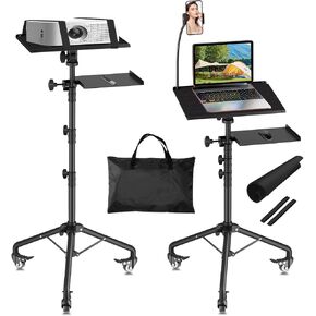 OUKMIC Projector Stand Tripod,Laptop Tripod Projector Stand Adjustable Height 26 to 52 Inch with Gooseneck Phone Holder,Portable Floor Stand for Outdoor Movies-Detachable Computer DJ Racks. in Kuwait