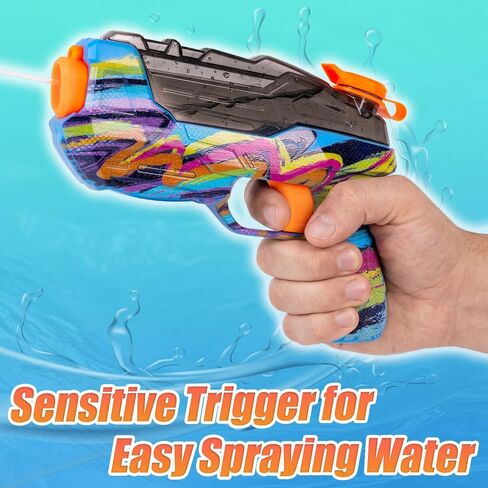 ZEBNYYA 4 Pack Water Gun for Kids, Watercolor Squirt Gun with Trigger Super Water Blaster Soaker Squirters Toys, Long Range Water Pistol Gun for Summer Outdoor Pool/Beach/Yard/Party Play in Kuwait