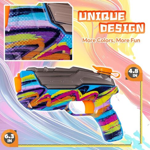 ZEBNYYA 4 Pack Water Gun for Kids, Watercolor Squirt Gun with Trigger Super Water Blaster Soaker Squirters Toys, Long Range Water Pistol Gun for Summer Outdoor Pool/Beach/Yard/Party Play in Kuwait