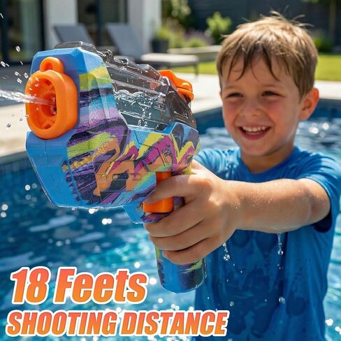 ZEBNYYA 4 Pack Water Gun for Kids, Watercolor Squirt Gun with Trigger Super Water Blaster Soaker Squirters Toys, Long Range Water Pistol Gun for Summer Outdoor Pool/Beach/Yard/Party Play in Kuwait